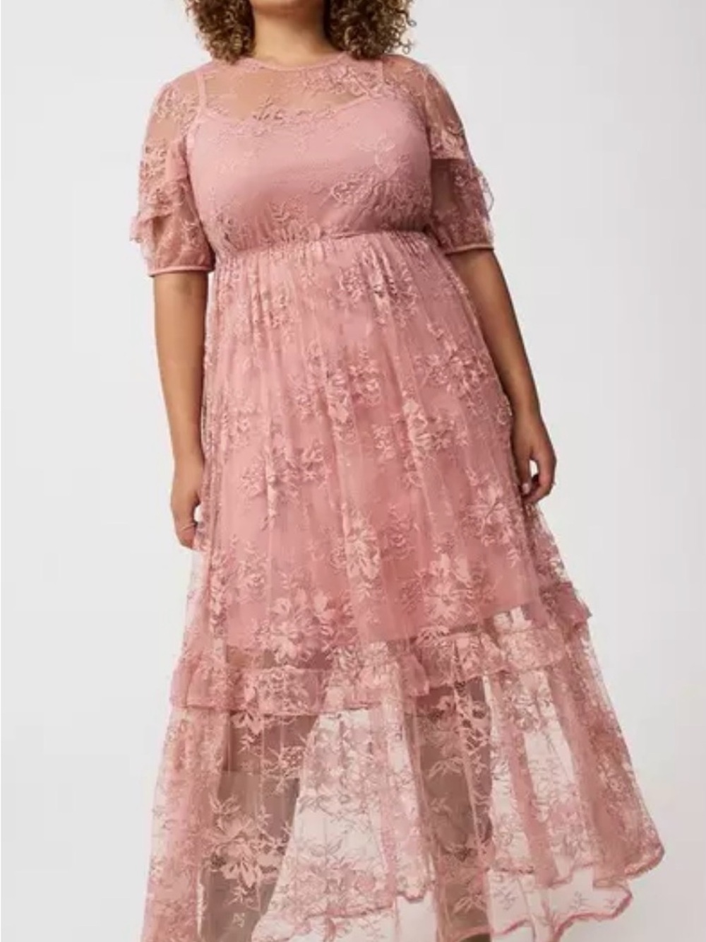 Torrid Dusty Rose Lace Maxi Dress